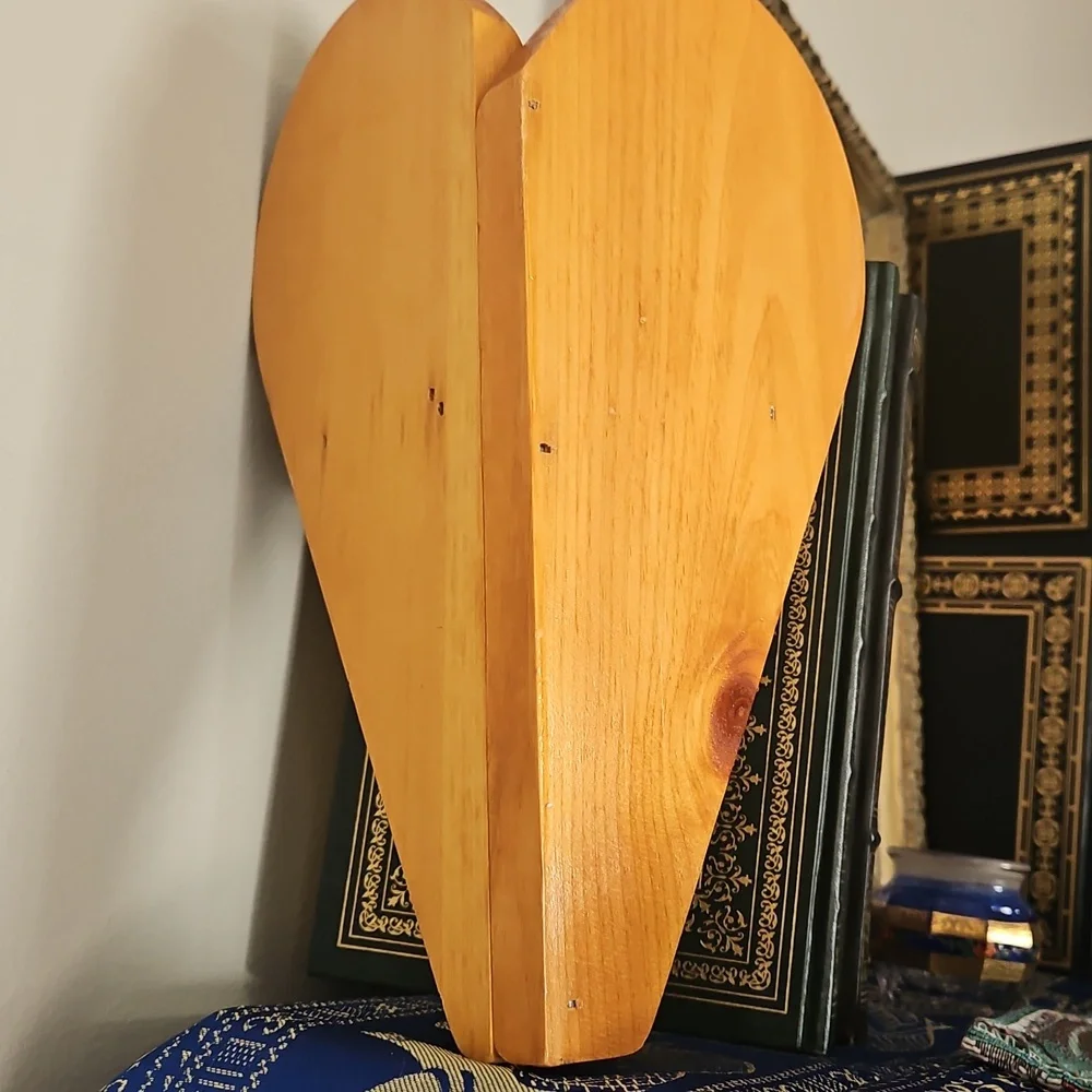 heart shaped Wood corner shelf or bookend See Back